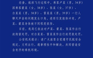 多名旅客飞机上抓扯叫骂！通报：2人被罚款 3人被行拘 !