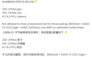 游戏体验天壤之别！9800X3D+RTX 5080《战地6》达成300+帧：换i9-14900K骤降30% !
