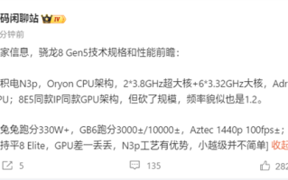 一加全球首发!高通骁龙8 Gen5规格揭晓:跑分破330万 ! 一加全球首发!高通骁龙8 Gen5规格揭晓:跑分破330万 !