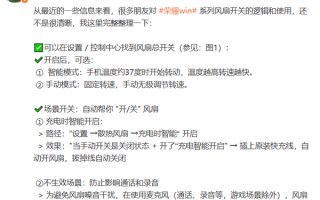 并非故障！荣耀工程师：Win系列通话时风扇自动暂停是功能设定 ！