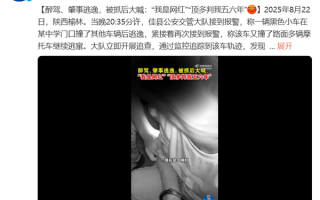 男子驾奥迪醉驾、肇事逃逸 被抓后大喊：“我是网红” ！