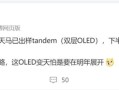 天马出样双层OLED 博主：明年OLED市场要变天 !